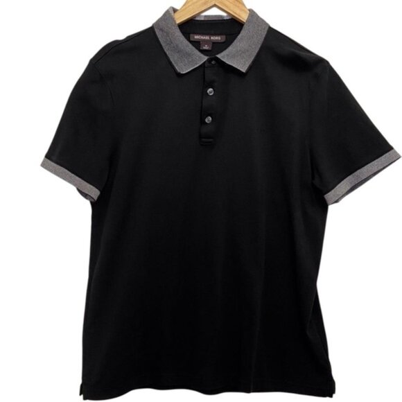 MICHAEL Kors men black shirt in medium or small 100% cotton polo sweater - Picture 1 of 9